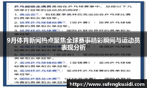 9月体育新闻热点聚焦全球赛事精彩瞬间与运动员表现分析